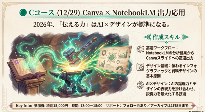 【Cコース】Canva x NotebookLM 出力応用（12月29日）